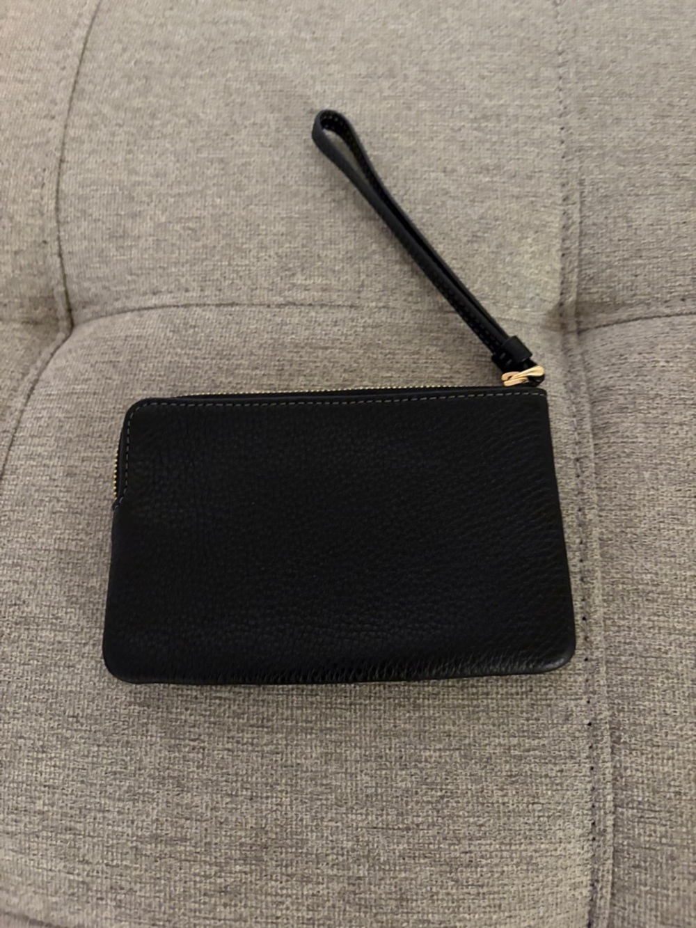 Coach Black Leather Wristlet with Gold Stud Detailing - Picture 2 of 2